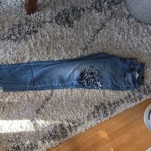 Simply Vera Vera Wang Blue Floral Skinny Jeans